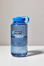 Nalgene Sustain Tritan BPA-Free Water Bottle Made with Material Derived from 50% Plastic Waste, 32 OZ, Wide Mouth,Smoke Grey - Image 3