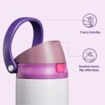 ENCOOL Leakproof Insulated Water Bottle with Straw Dual-Sip Water Bottle Bag-Safe Design for Work, Commute & Gym – Keeps Drinks Cold All Day, 24 oz, Purple Cabbage - Image 5
