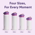 ENCOOL Leakproof Insulated Water Bottle with Straw Dual-Sip Water Bottle Bag-Safe Design for Work, Commute & Gym – Keeps Drinks Cold All Day, 24 oz, Purple Cabbage - Image 6