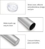 HASLE OUTFITTERS 20 oz Skinny Tumbler, Stainless Steel Insulated Slim Tumbler with Lid, Reusable Double Wall Travel Coffee Mug, Durable Powder Coated Travel Water Cup(Stainless Steel, 1) - Image 4