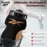 Reebok Squeeze Water Bottles With Athletic Design - Water Bottle 24 oz - Sports Water Bottle - Reusable Water Bottle For Gym, Running, Hiking etc, BPA Free (Black) - Image 7