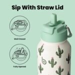 BOTTLE BOTTLE 32oz Insulated Water Bottle Stainless Steel Sport Water Bottle with Straw Dual-use Lid Design for Gym with Pill Box - Image 4