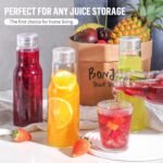 17 Oz Glass Juice Bottles with Lids, Glass Bottles, BPA Free, Borosilicate Glass for Juicing, Smoothies, Infused Water, Beverage Storage, Shaker Bottles (4 Pack) - Image 4