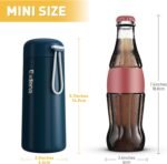 8 oz Water Bottles Made of 304 Stainless Steel, Small Water Bottles Double Wall Vacuum Insulation for Hot&Cold Drinks, Water Bottle Purse with Carry Handle - 100% Leakproof(Dark-Blue) - Image 3