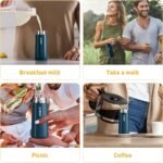 8 oz Water Bottles Made of 304 Stainless Steel, Small Water Bottles Double Wall Vacuum Insulation for Hot&Cold Drinks, Water Bottle Purse with Carry Handle - 100% Leakproof(Dark-Blue) - Image 5