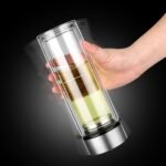 PARACITY Glass Tea Infuser Bottle Tea Flood Cup 12oz/350ml, Double Wall Borosilicate Portable Travel Tumbler Mug Leakproof for Loose Leaf Flower Herbal Tea Bags - Image 4