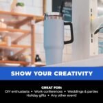 10 Ct of 40 Oz Intrepid Stainless Steel Tumbler with Lid, Straw & Handle – Navy Blue – Customizable Insulated Cups for Water, Coffee, Hot & Iced Drinks – Great for DIY, Events, Work - Image 4