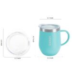 BJPKPK 2 pcs Insulated Coffee Mug, 12 oz Stainless Steel Insulated Coffee Tumbler with Lid for Hot Drinks & Cold Drinks- Turquoise - Image 4