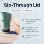 Go Caddy 28 oz Tumbler with Bluetooth Speaker, Insulated Stainless Steel Travel Cup with Lid, Hot & Cold Drink Beverage Container, Removable Speaker with Microphone, Rubber Base, Seafoam - Image 5