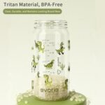 Evorie Tritan Spill Proof Toddler Straw Sippy Cup, 10 oz for Baby and Toddlers 1-3 Years Old, No Spill Straw Water Bottle with Removable Handles, Ideal for School, BPA-Free, Green Dino (New) - Image 5