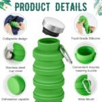 Lallisa 8 Pcs Collapsible Water Bottles Bulk Reusable Silicone Foldable Water Bottles 17 oz Portable Lightweight Sports Bottle with Carabiner for Gym Hiking Camping Travel(Fresh Colors) - Image 4