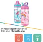 Nuby 2 Pack Iridescent Flip-it Kids On-The-Go Printed Water Bottle with Bite Proof Hard Straw - 18oz / 540 ml, 18+ Months, 2 pk Prints May Vary - Image 4