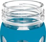 Lifefactory 16-Ounce Glass Water Bottle with Pivot Straw Cap and Protective Silicone Sleeve, Teal Lake - Image 4