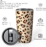 TILUCK 20 oz Tumbler with Lid, Vacuum Insulated Stainless Steel Coffee Mug, Double-Walled Travel Tumbler for Hot and Cold Drinks(Leopard, 20oz) - Image 3