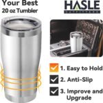 HASLE OUTFITTERS 20 oz Tumbler Bulk, Stainless Steel Tumblers with Lid, Vacuum Insulated Tumbler, Double Wall Tumbler Cup, coffee mugs, Stainless Steel, 1 Pack - Image 4