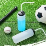 Domensi 2 Pack 1 Liter Sports Water Bottle with Long Straw Hockey Football Lacrosse 34 Oz Water Bottle Easy Squeeze Plastic Use with Sport Helmet in Football Baseball(Translucent,No Printed) - Image 6