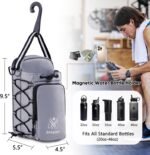 Magnetic Gym Bag for Water Bottle – Fits Up to 46oz, Sling Water Bottle Holder with Strap & Phone Pocket, Magnetic Workout Bag for Gym, Fitness, Outdoor, Men & Women - Image 4
