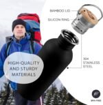 Bambaw Stainless Steel Water Bottle, Black Sports Bottle, Non-Insulated Water Bottle, 1L Stainless Steel, Reusable Bottle, Metal Bottle, BPA-Free – Onyx Black - Image 3