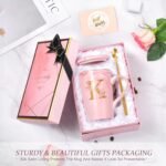 Coffee Mugs - Personalized Gifts for Women, Initial Customized Ceramic Marble Cups 14 Oz Pink, Luxury Birthday Christmas Mother's Day Gift for Her Mom Grandma Girlfriend Friend Unique,K - Image 3