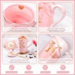 Coffee Mugs - Personalized Gifts for Women, Initial Customized Ceramic Marble Cups 14 Oz Pink, Luxury Birthday Christmas Mother's Day Gift for Her Mom Grandma Girlfriend Friend Unique,K - Image 4