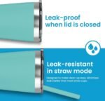 CUPKIN Stainless Steel Insulated Tumbler with Lid and Straw, 20 oz Water Bottle & Straw, Stainless Steel Cups, Travel Coffee Mug for Adults, Iced Coffee Cup with Lid, Tumbler for Travel - Image 4