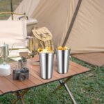 6 Pack Stainless Steel Cup 16 oz, Stackable Double Wall Vacuum Insulated Metal Drinking Glasses Reusable for Bbq Home Office Party Coffee - Image 6