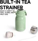 Insulated Water Bottle with POP-UP Straw Leak-Proof, Tea Strainer, Multipurpose Lid Cup, Handle, Stainless Steel, 24-Hour Temperature Control, 30 oz (Green) - Image 5