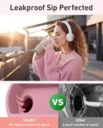 TOURIT 16 oz Travel Coffee Mug, Insulated Stainless Steel Travel Mug with Lid, Leak-Proof Double-Wall Vacuum Tumbler, Reusable Coffee Cup - Rose - Image 3