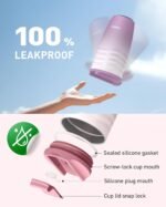 TOURIT 16 oz Travel Coffee Mug, Insulated Stainless Steel Travel Mug with Lid, Leak-Proof Double-Wall Vacuum Tumbler, Reusable Coffee Cup - Rose - Image 4