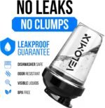 VELOMIX -2 Pack- 20 oz Protein Shaker Bottles for Protein Mixes - 2x Wire Whisk | Leak Proof Shaker Cups for Protein Shakes and Pre Workout | Protein Shaker Bottle Pack (Black/Transparent) - Image 4