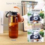 34oz Glass Water Bottle with capacity Mark & Stainless Steel Tea Strainer-Large Capacity for Hot/Cold Drinks,Coffee,Tea,and Water-Includes Protective Sleeve,Perfect for Home,Office (34oz) - Image 3