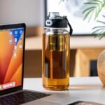 34oz Glass Water Bottle with capacity Mark & Stainless Steel Tea Strainer-Large Capacity for Hot/Cold Drinks,Coffee,Tea,and Water-Includes Protective Sleeve,Perfect for Home,Office (34oz) - Image 9