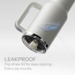 40 Oz Insulated Tumbler with Detachable Flip Straw Lid, Vacuum insulated Stainless Steel | BPA-Free, Handle & Cupholder Compatible - 24H Cold, Travel/Gym/Office,Reef Blue - Image 4