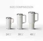 40 Oz Insulated Tumbler with Detachable Flip Straw Lid, Vacuum insulated Stainless Steel | BPA-Free, Handle & Cupholder Compatible - 24H Cold, Travel/Gym/Office,Reef Blue - Image 5