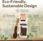 CLEO HOME 100% Pure Copper Water Bottle for Drinking, 32 Oz Hammered Ayurvedic Copper Bottle for Drinking Water | Leak-Proof & Eco-Friendly | For Yoga, Office, Travel with Canvas Carry Bag & Brush - Image 5