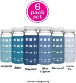 Silicone Glass Water Bottle Sleeves - 6-Pack of Protective Holders 16-18 oz Capacity - Anti-Slip Protection for Beverage Containers - Insulating Carriers for Smoothies and Juices (Ocean Blues) - Image 4