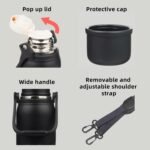 BJPKPK Insulated Water Bottle 50oz Vacuum Insulated Stainless Steel Water Bottles with Handle and Lid Travel Metal Thermal Flask for Outdoor Sports,Black - Image 4