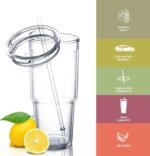 MEWAY 30oz/2 pcs Classic Insulated Tumblers,Double Wall Acrylic Tumbler with Lid，Reusable Plastic Insulated Tumblers with Straw，for cold drinks, sand ice, whatever you like(transparent,2 pack) - Image 3