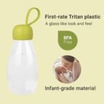 emoi BPA Free Water Bottle, 12oz/360ml Cute Water Bottle with Carrying Strap, Ideal for Kids Boys Girls Students Women Healthy Hydration-Green - Image 3