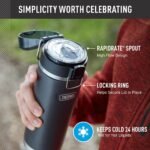THERMOS ICON SERIES, Stainless Steel Water Bottle with Spout - 24 Ounce, Matte Stainless Steel - Vacuum Insulated Water Bottle with Lid - Image 4