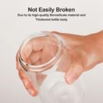 16Pcs Glass Cups With Bamboo Lids and Straws,16Oz Ice Coffee Cup,Drinking Glasses Cups Set,Water Bottles Glasses for Juicing,Beer,Coffee,Soda,Tea-Glass Tumbler Reusable for Gifts - Image 4