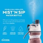O2COOL Mist N Sip 2-in-1 Misting Water Bottle, 20 oz (2 Pack Football), Reusable Sports Bottle with Pull Top Spout & High Flow Rate - BPA Free, Insulated, Lightweight - Image 4