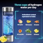 14 oz Portable Hydrogen Water Bottle Generator with PEM-SPE Technology, USB Rechargeable Hydrogen Water Ionizer Cup, Produces up to 3000 ppb Hydrogen in 3 Minutes for Home, Gym, Office & Travel - Image 4