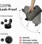 TOOFEEL 1 Gallon Water Bottle - 128 oz With Flip Lid, Measurements Marked, Leak Proof BPA Free Jug for Gym, Sports - Matte Black - Image 3