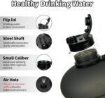 TOOFEEL 1 Gallon Water Bottle - 128 oz With Flip Lid, Measurements Marked, Leak Proof BPA Free Jug for Gym, Sports - Matte Black - Image 4