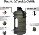 TOOFEEL 1 Gallon Water Bottle - 128 oz With Flip Lid, Measurements Marked, Leak Proof BPA Free Jug for Gym, Sports - Matte Black - Image 5