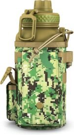 Combat Canteen - 32oz Insulated Water Bottle with Paracord Handle, Stainless Steel Water Jug with Rugged Pockets for Keys, Wallet & Phone - Green Digital Camo - Image 3