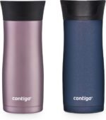 Contigo West Loop Stainless Steel Vacuum-Insulated Travel Mug with Spill-Proof Lid, Vervain; Midnight Berry, 16 Ounces, 2-Pack - Image 3