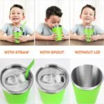 10 Pack Kids Cups with Straws Lids Spill Proof Toddlers Tumbler with Colorful Silicone Sleeves Reusable Kids Stainless Steel Smoothie Cups with Lids for Cold & Hot Drinks -12oz - Image 5