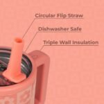 HydroJug Kids - 20 oz Insulated Kids Water Bottle with Flip Straw & Handle | Leak-Proof & Durable | Perfect for School, Sports, Lunch, Travel & Camp, Daisy Checkers - Image 4